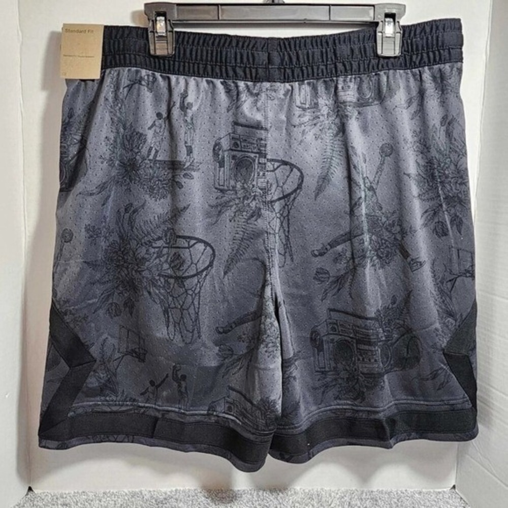 Air Jordan Sport Dri-FIT Printed Diamond Shorts Mens Size L Black NWT FV8614-010